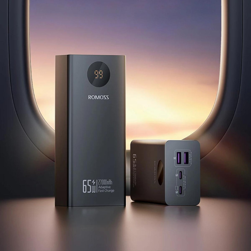 Портативний зарядний пристрій (павербанк) Romoss PEA27S Pro 27000mAh 65W Black (PEA27-282-2111H)