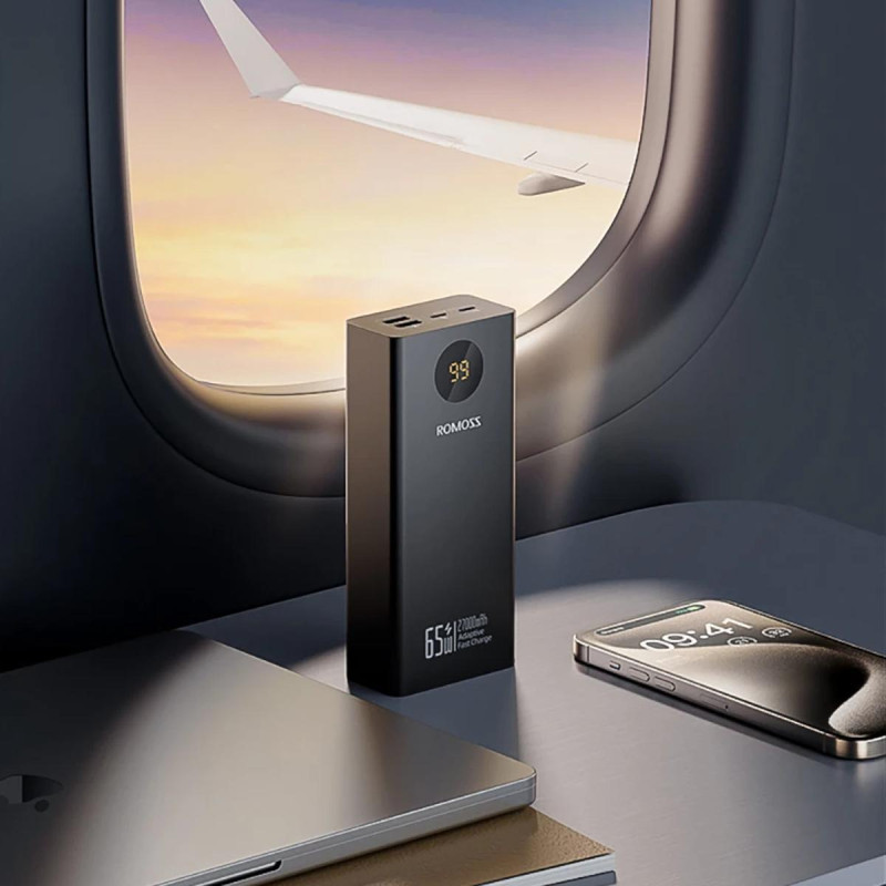 Портативний зарядний пристрій (павербанк) Romoss PEA27S Pro 27000mAh 65W Black (PEA27-282-2111H)
