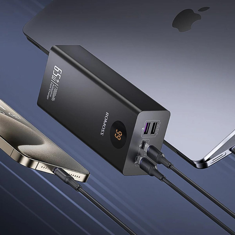 Портативний зарядний пристрій (павербанк) Romoss PEA27S Pro 27000mAh 65W Black (PEA27-282-2111H)
