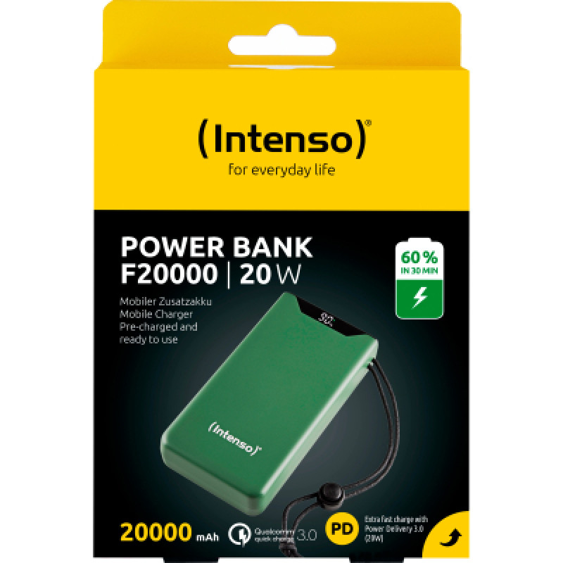 Портативний зарядний пристрій (павербанк) Intenso F20000 20000mAh Green (7332057)