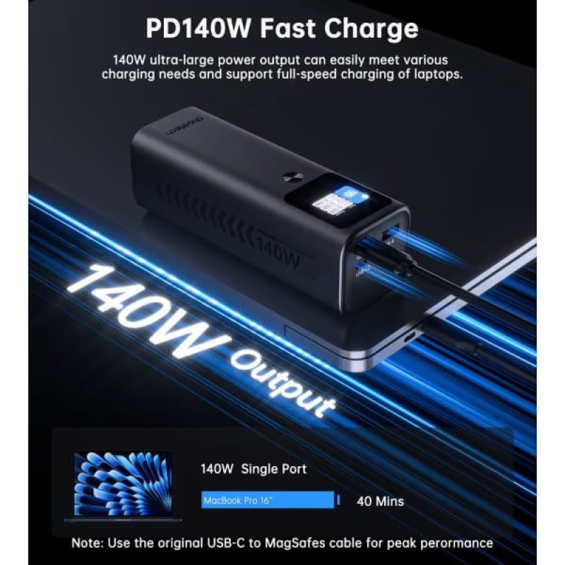Портативное зарядное устройство (павербанк) Choetech B670 25200mAh 140W Black (B670-CCGY)