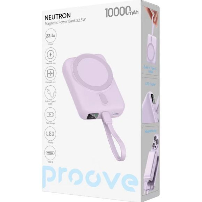 Портативное зарядное устройство (павербанк) Proove Neutron 22.5W 10000mAh Purple (PBNE22022209)