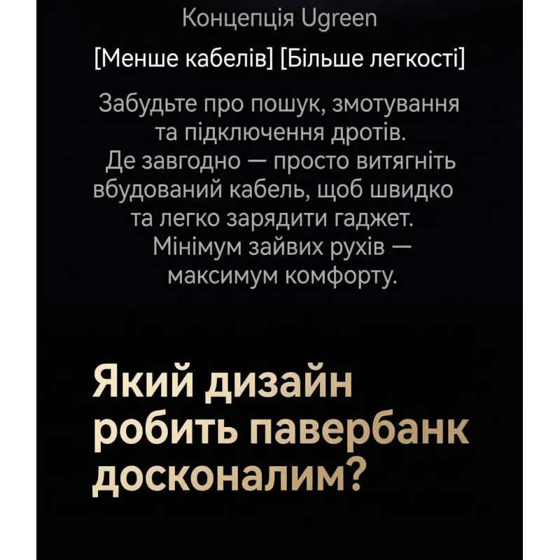 Портативний зарядний пристрій (павербанк) UGREEN PB723 Nexode 20000mAh 130W with Built-in USB-C (55365)