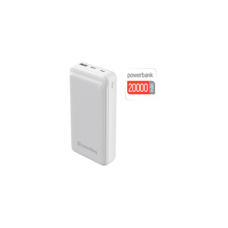 ColorWay Slim 20000mAh White (CW-PB200LPG3WT-PD)