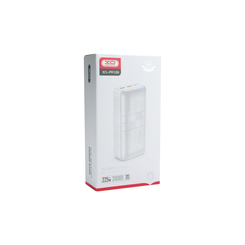 XO PR189 2USB+Type-C QC&PD3.0 22.5W 30000mAh White (XO-PR189W/29188)