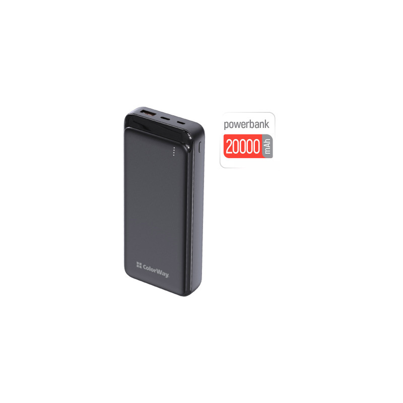 ColorWay Slim 20000mAh Black (CW-PB200LPG3BK-PD)