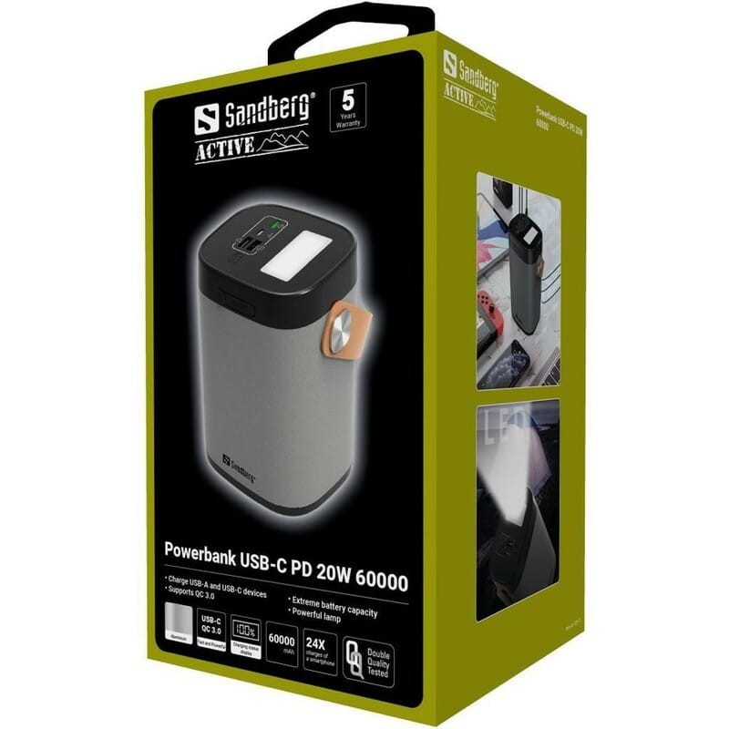 Sandberg PD 3A QC3.0/VOOC 20W 60000 mAh 2хUSB Type-C OUT (420-71)