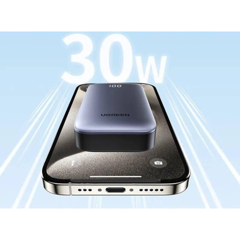 Портативное зарядное устройство (павербанк) UGREEN PB502 10000mAh Grey (25185)