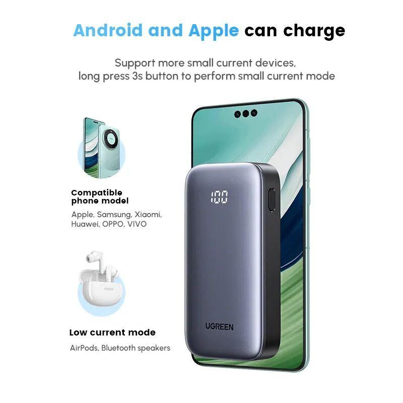 Портативное зарядное устройство (павербанк) UGREEN PB502 10000mAh Grey (25185)