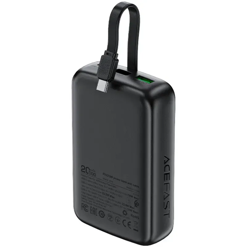 Портативное зарядное устройство (павербанк) Acefast M14 20000mAh Black (6974316283966)