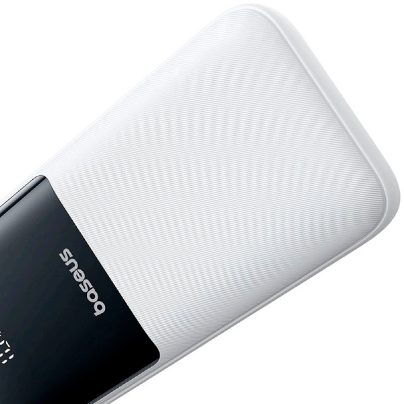 Портативное зарядное устройство (павербанк) Baseus Lipow Built-In Lightning/USB-C 20000mAh White (P10079102213-00)