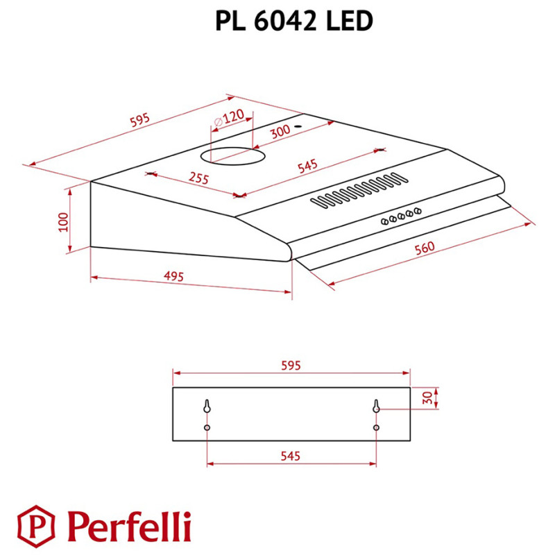Вытяжка Perfelli PL 6042 W LED
