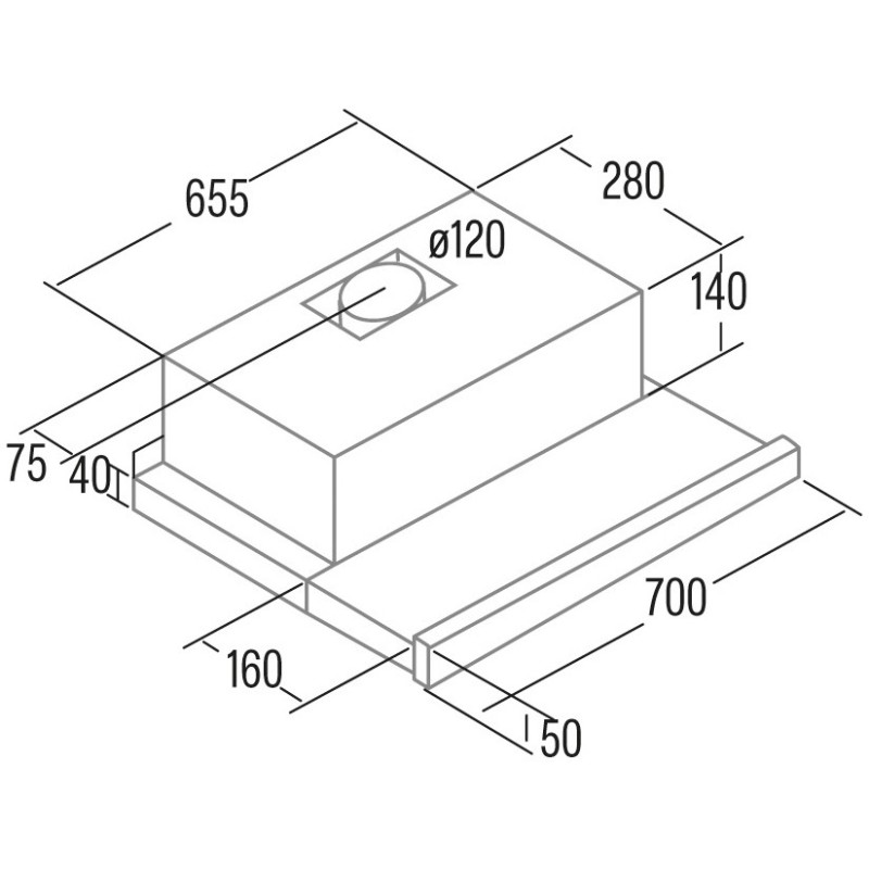 Вытяжка Cata tf-2003 Duralum 700 (02089305)