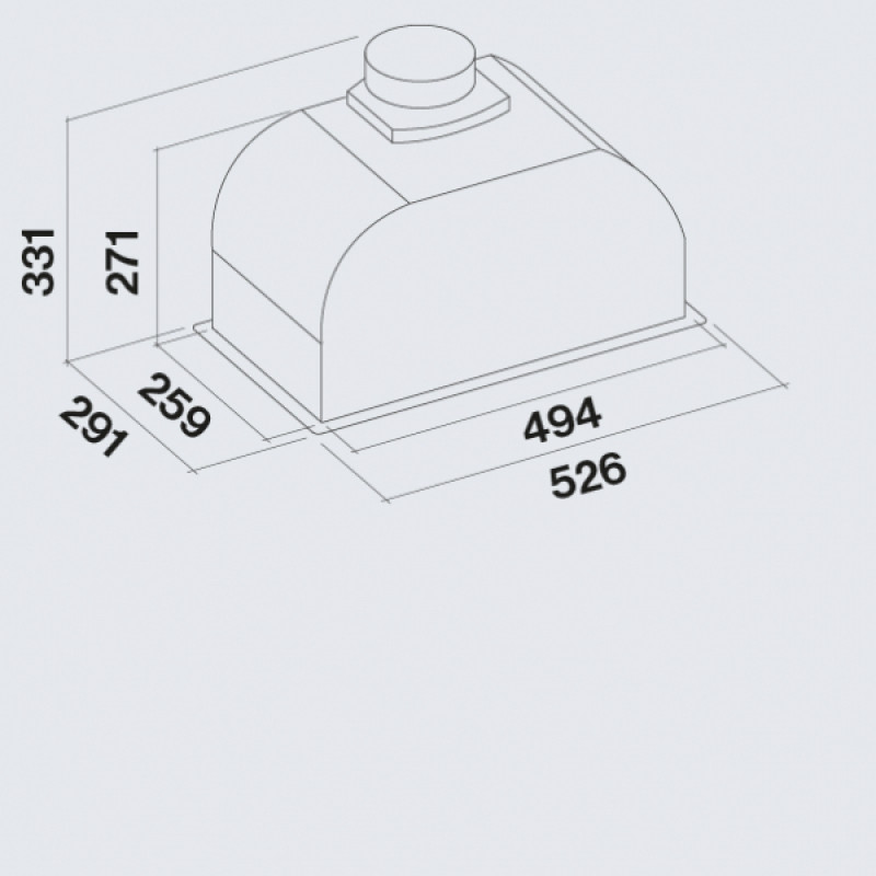 Витяжка FALMEC GRUPPO INCASSO PLUS 50 white 800 (CGIW50.E26P2#EUB490F)