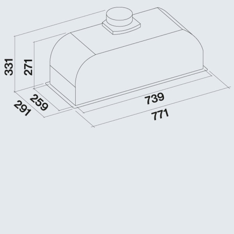 Витяжка FALMEC GRUPPO INCASSO PLUS 70 black 800 CGIW70.E26P2#EUN490F
