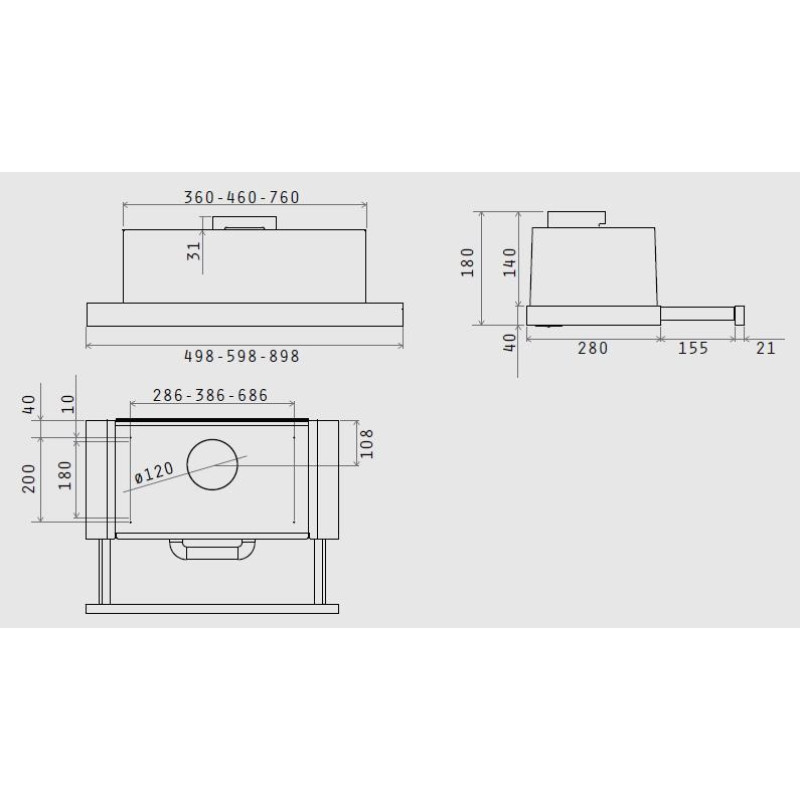 Витяжка Elica TT14 LUX GRVTWH/A/60