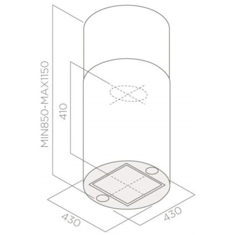 Elica TUBE PRO ISLAND BL MAT/A/43