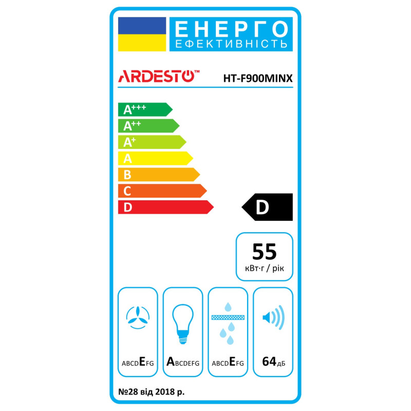 Вытяжка Ardesto HT-F900MINX