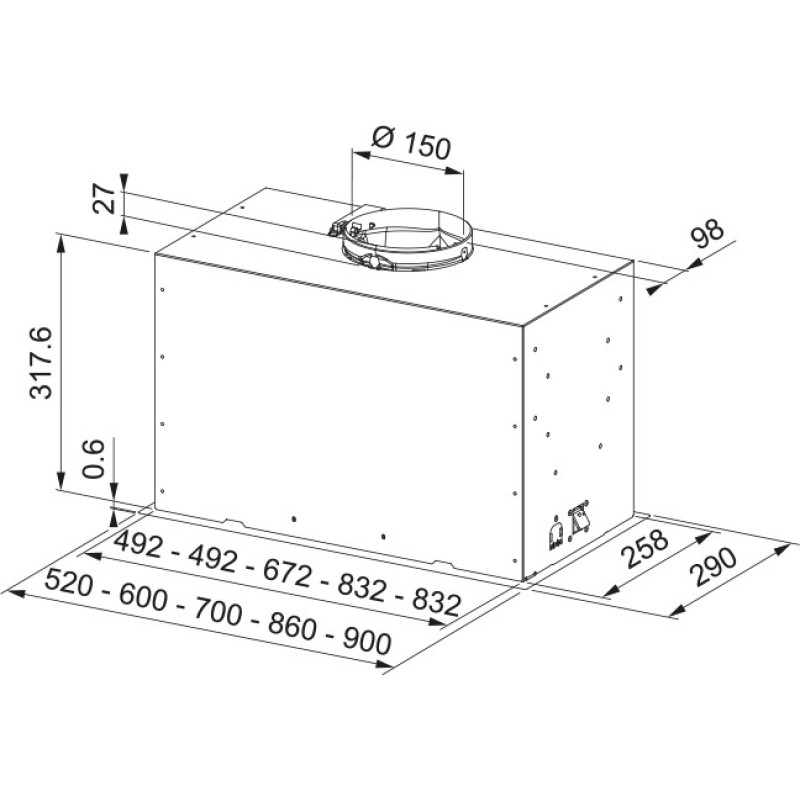 Витяжка Franke Box Flush Basic FBFE LG A52 (305.0729.554)