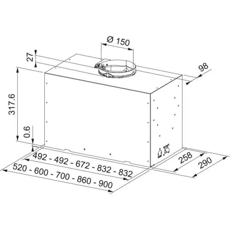 Вытяжка Franke Box Flush Basic FBFE LG A52 (305.0729.554)