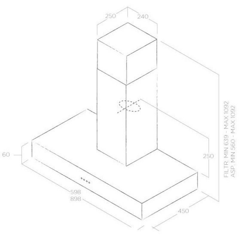Витяжка ELICA Spot NG h6 IX A/90