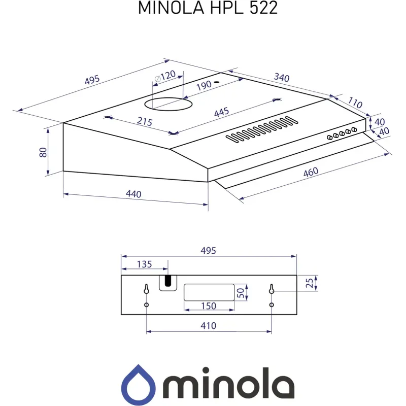 Витяжка Minola HPL 522 WH