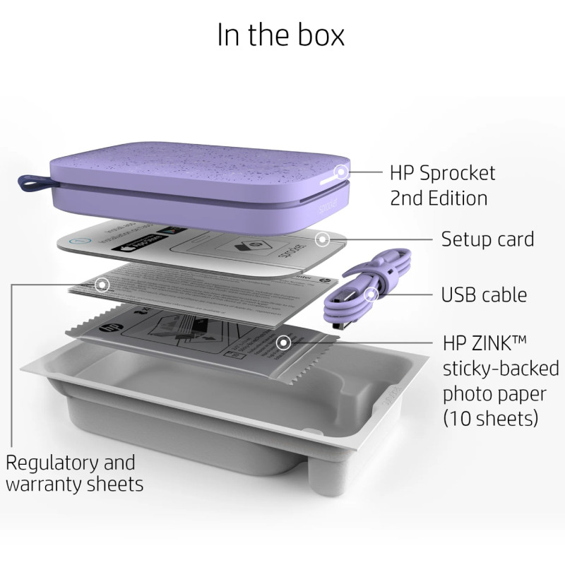 HP Sprocket 2x3 Lilac (HPISPPR)