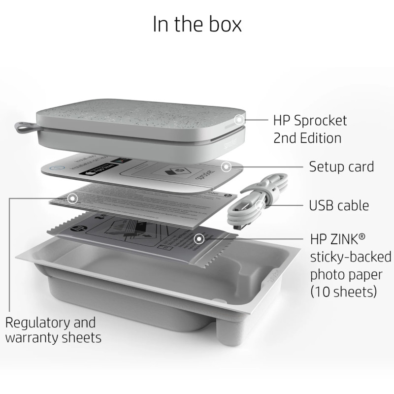 HP Sprocket 2x3 Luna Pearl (HPISPW)