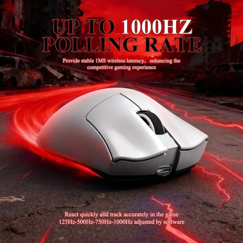 Компьютерная мышь Attack Shark V3Pro Ultra-Light, Wireless/Bluetooth, 25000dpi. (PAW3311), 6кн., White (V3PROW_AS)