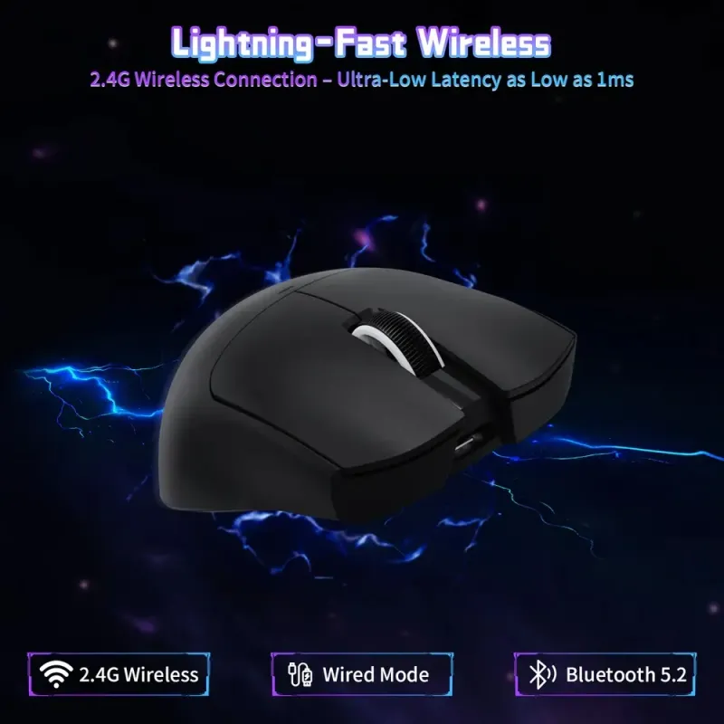 Компьютерная мышь Attack Shark X11SE, Wireless//Bluetooth, 22000dpi. (PAW3311), 6кн., Black (X11SEB_AS)
