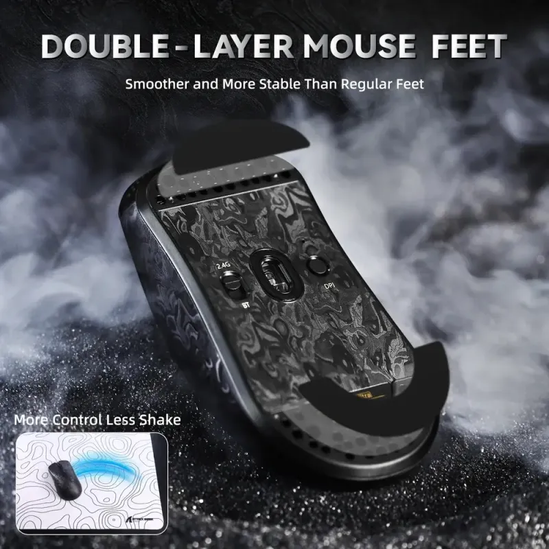 Компьютерная мышь Attack Shark R11 Ultra, Wireless/Bluetooth, 42000dpi, (PAW3950MAX), 6кн., Ink Blade (R11ULTRAIB_AS)