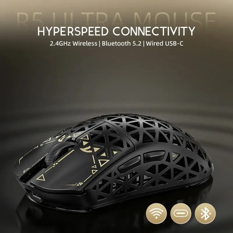 Компьютерная мышь Attack Shark R5 Ultra, Wireless, PAW3950MAX сенсор, 42000dpi., 6кн., Black (R5ULTRAB_AS)