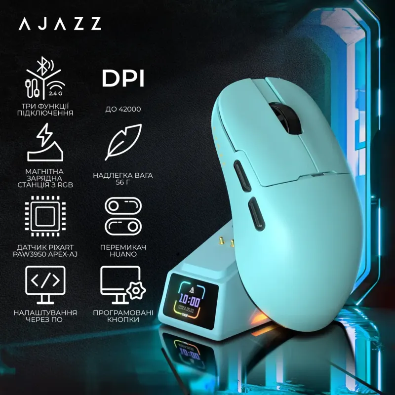 Компьютерная мышь Ajazz AJ159 APEX Blue (AJM159-A-BLUE)