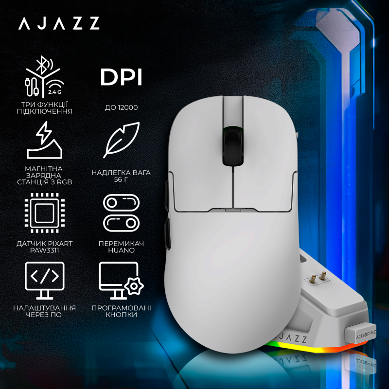 Ajazz AJ159P White (AJ159P-MC-W)