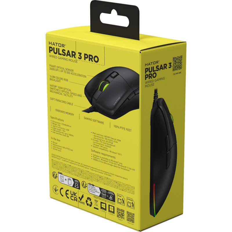 Комп'ютерна миша HATOR Pulsar 3 Pro Black (HTM620)