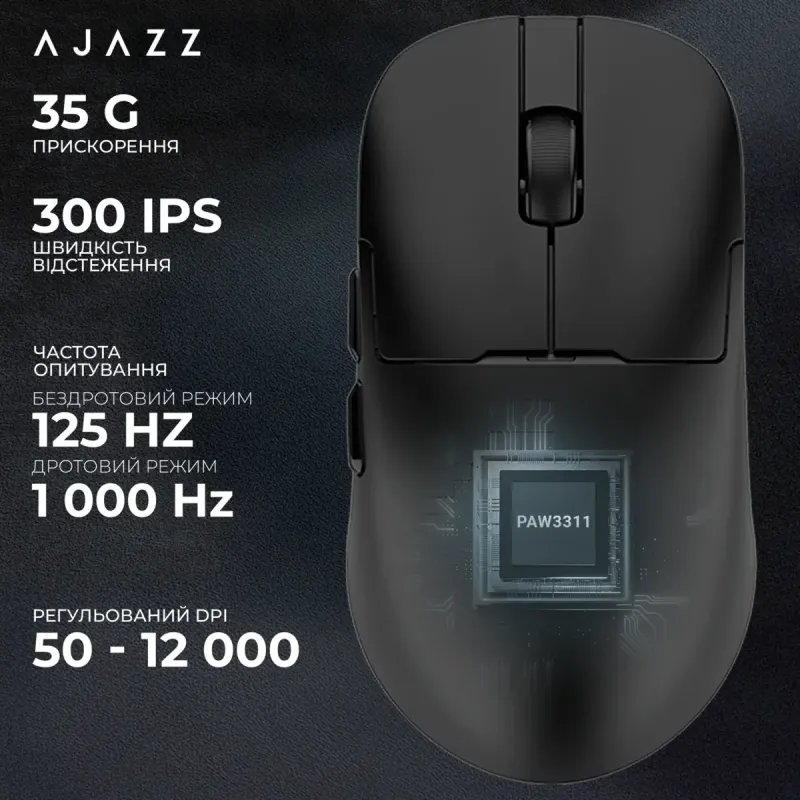 Компьютерная мышь Ajazz AJ159P Black (AJ159P-MC-B)