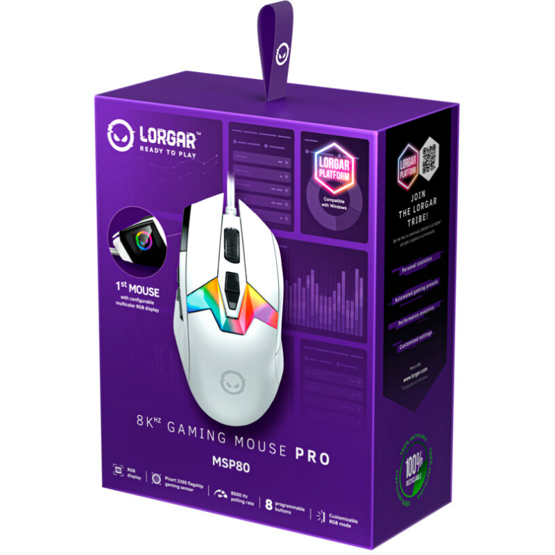 Lorgar MSP80 Wired Gaming Mouse Pro White (LRG-MSP80-WH)