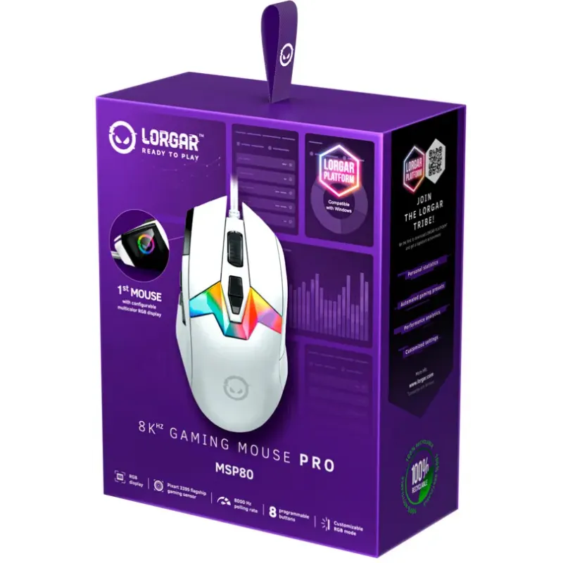 Комп'ютерна миша Lorgar MSP80 Wired Gaming Mouse Pro White (LRG-MSP80-WH)
