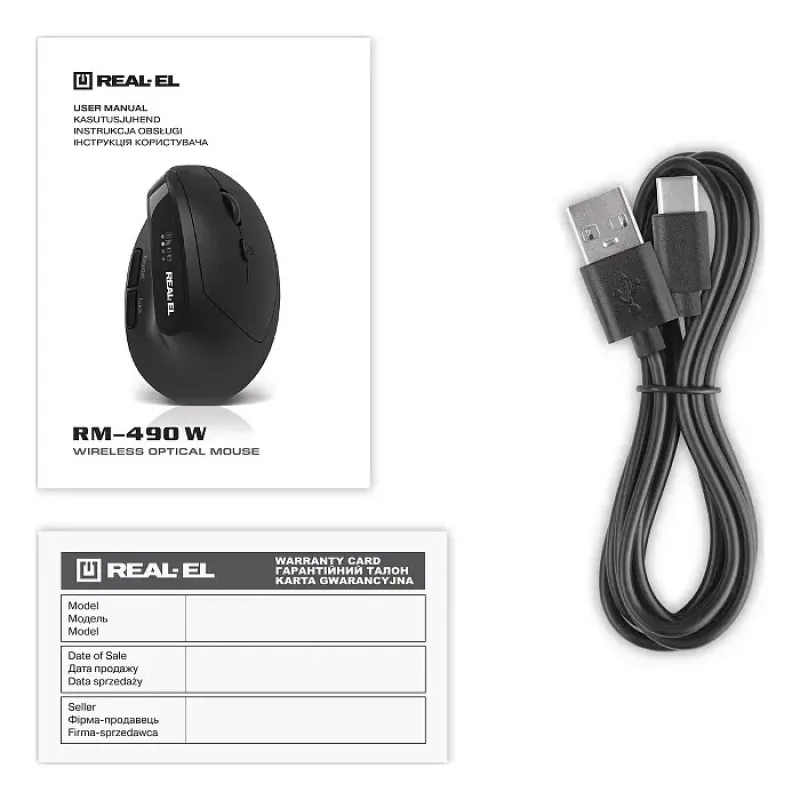 Компьютерная мышь REAL-EL RM-490W Black