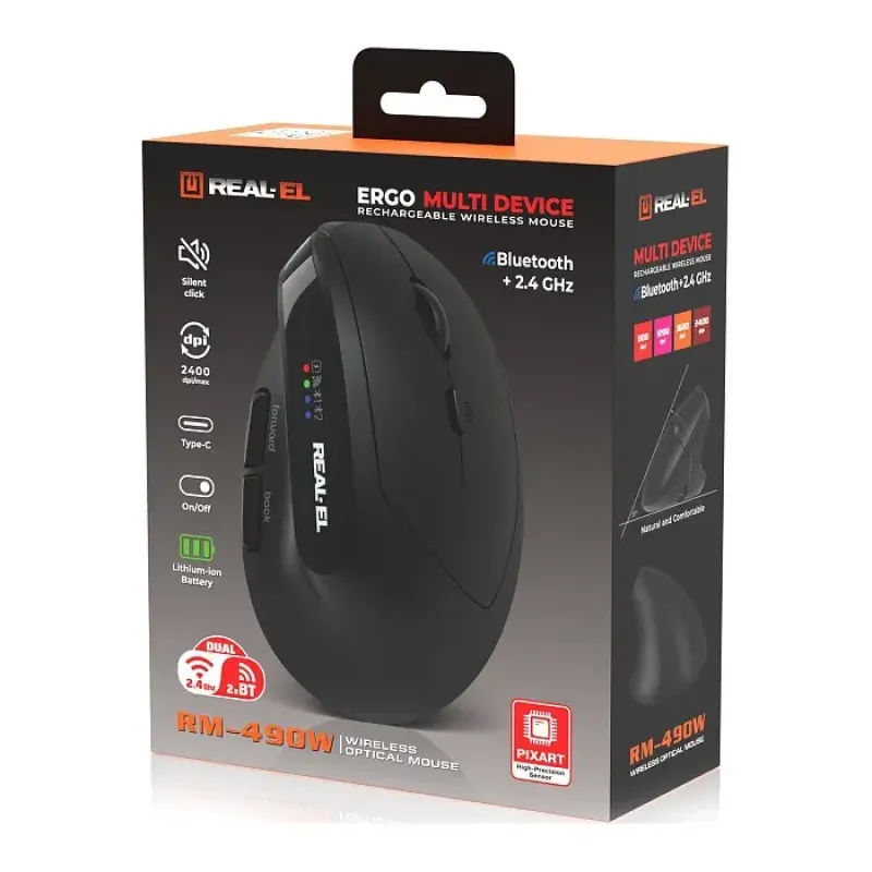 Компьютерная мышь REAL-EL RM-490W Black