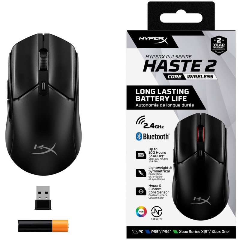 Компьютерная мышь HyperX Pulsefire Haste 2 Core Wireless Black (8R2E6AA)