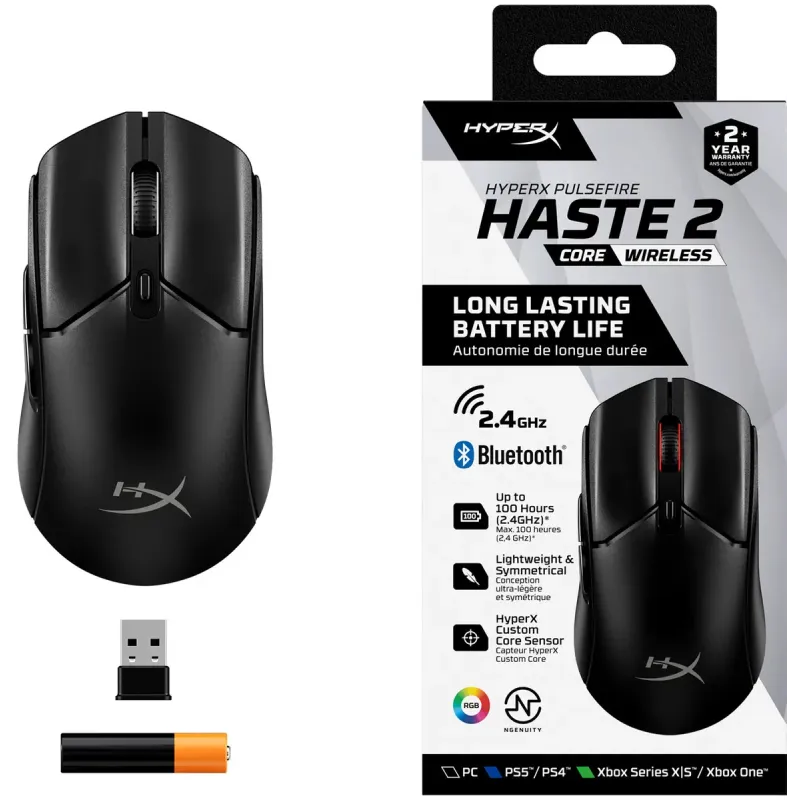 Комп'ютерна миша HyperX Pulsefire Haste 2 Core Wireless Black (8R2E6AA)