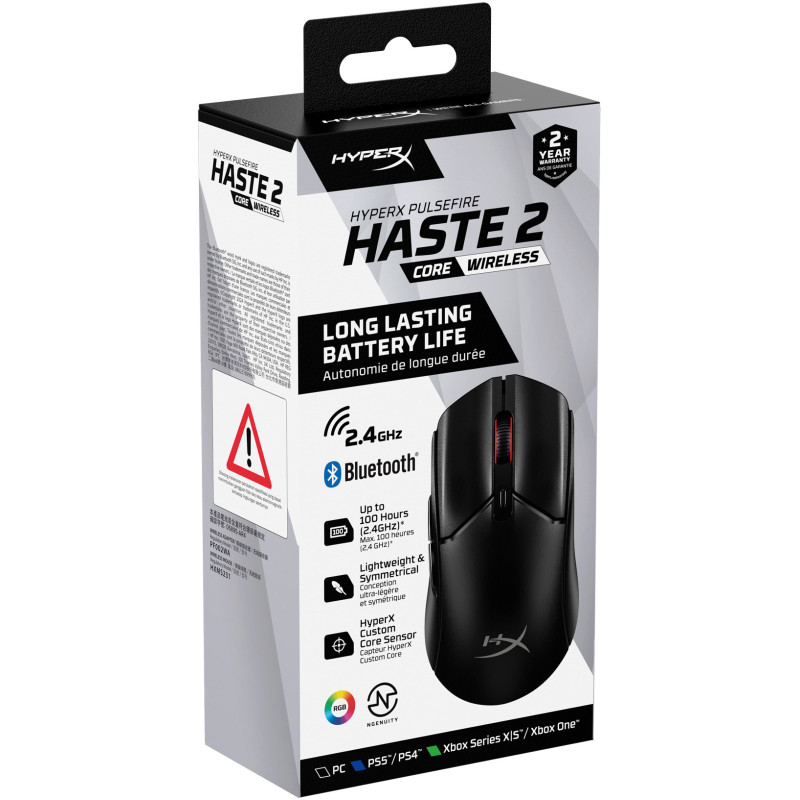 Компьютерная мышь HyperX Pulsefire Haste 2 Core Wireless Black (8R2E6AA)