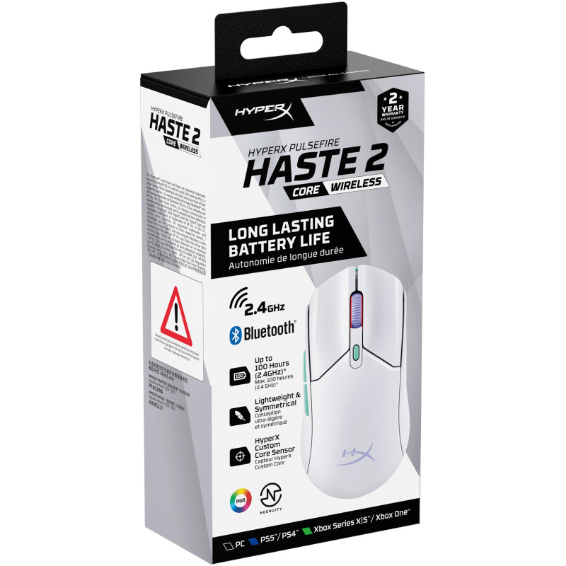 Компьютерная мышь HyperX Pulsefire Haste 2 Core Wireless White (8R2E7AA)