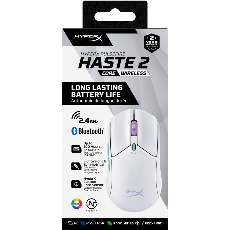 Компьютерная мышь HyperX Pulsefire Haste 2 Core Wireless White (8R2E7AA)