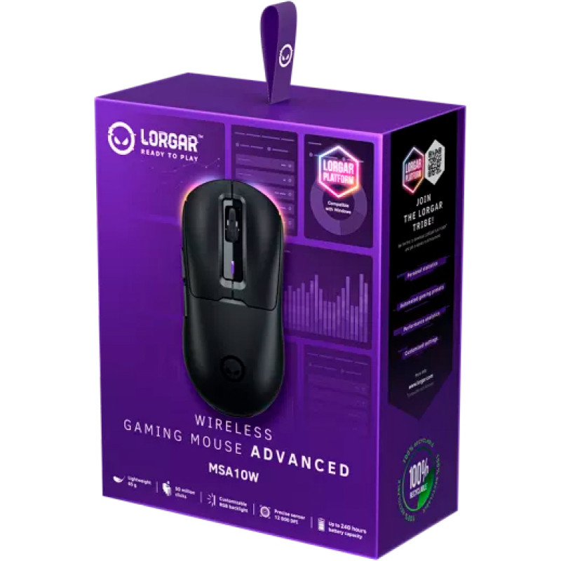 Lorgar MSA10W Wireless Gaming Black (LRG-MSA10W-BK)