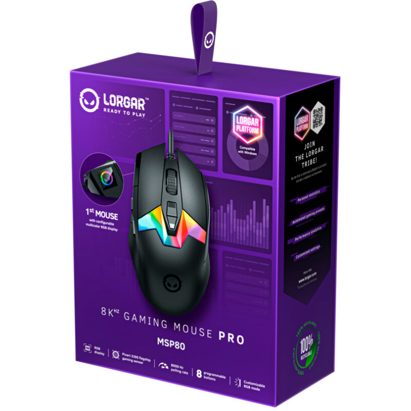Lorgar MSP80 Wired Gaming Mouse Pro Black (LRG-MSP80-BK)