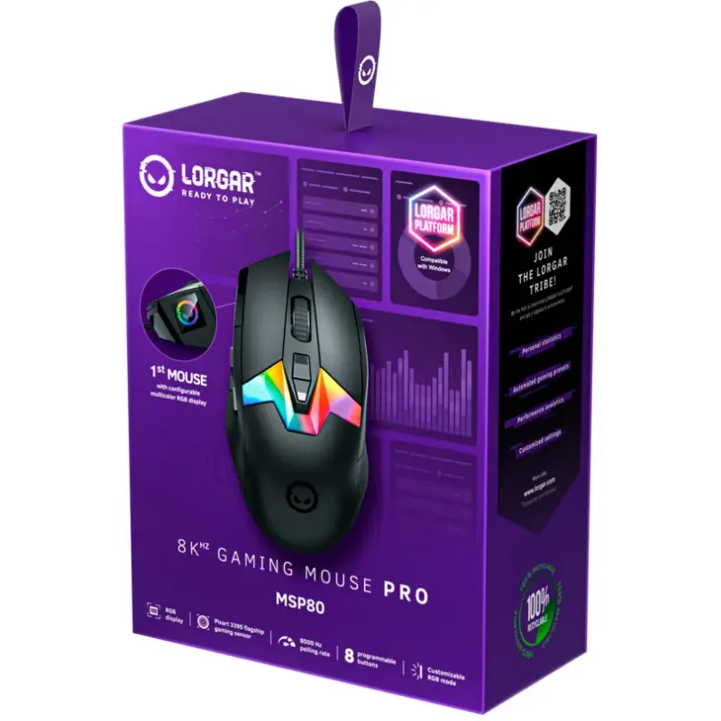 Комп'ютерна миша Lorgar MSP80 Wired Gaming Mouse Pro Black (LRG-MSP80-BK)
