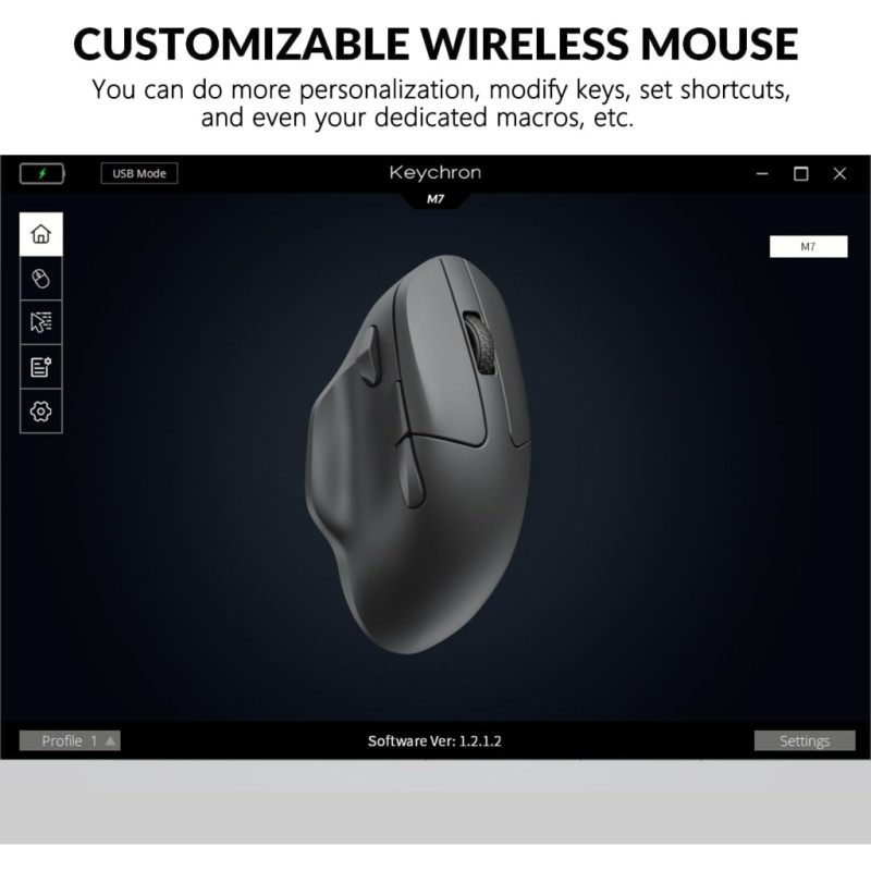 Компьютерная мышь Keychron M7 Black (M7-A1)