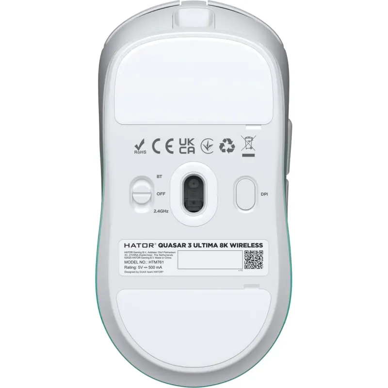 Комп'ютерна миша Hator Quasar 3 Ultima 8K Wireless White/Mint (HTM761)